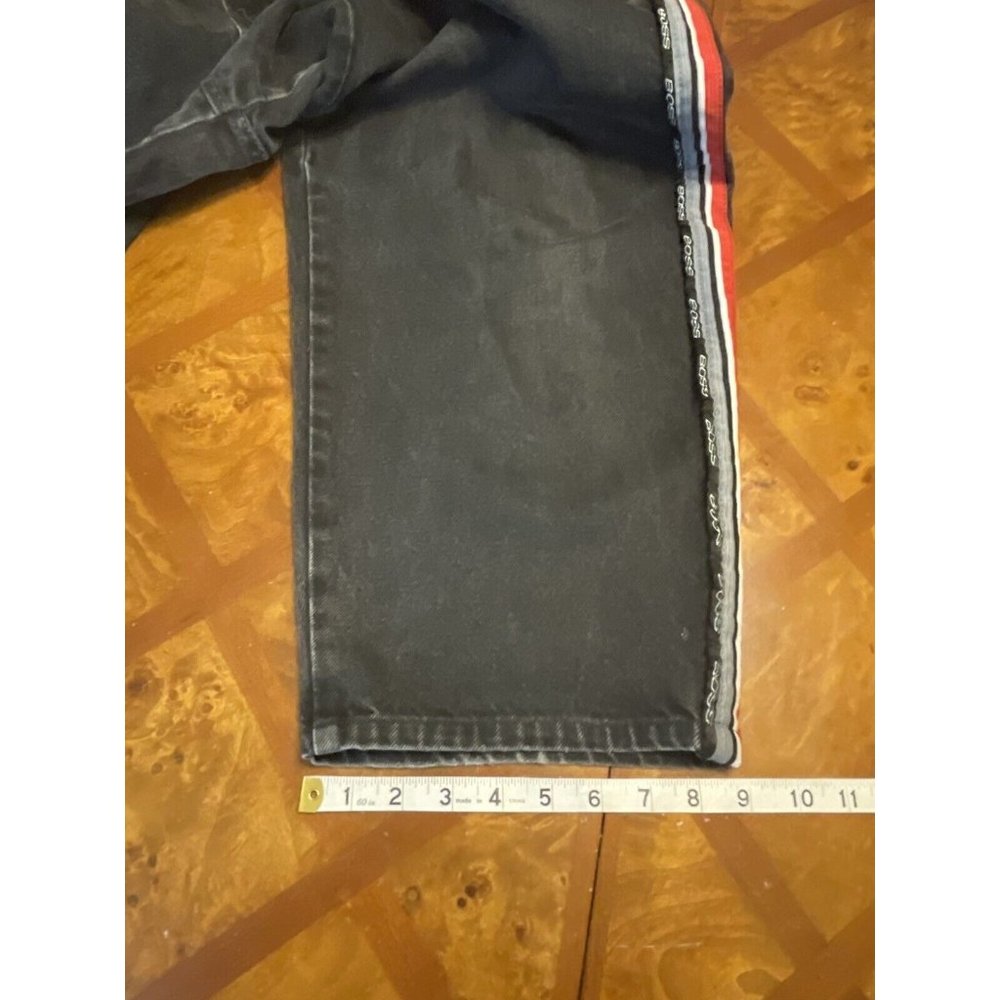 VTG HUGO BOSS by IG Design 90s Baggy Hip Hop Skater Denim Jeans Mens 33x28 Black - Picture 11 of 11